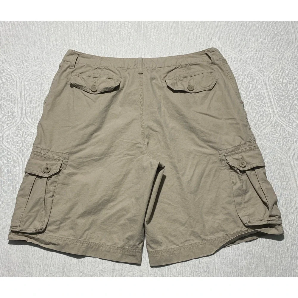 Sonoma Life Style Mens Cargo Shorts Size 36 Khaki Tan Cotton Utility Hiking Work